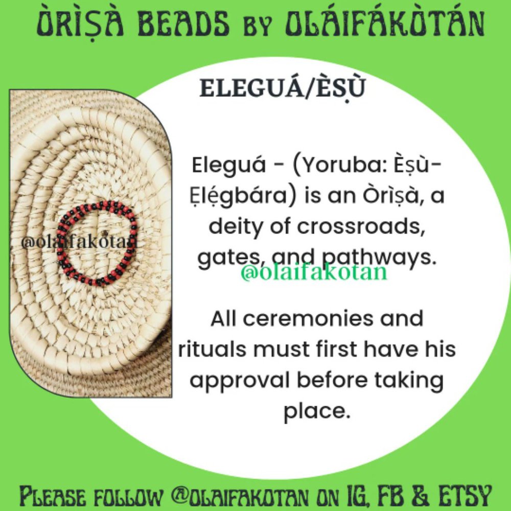 Ifa Orisa ESU BRACELET by Olaifakotan (Black/Red - Elegua)